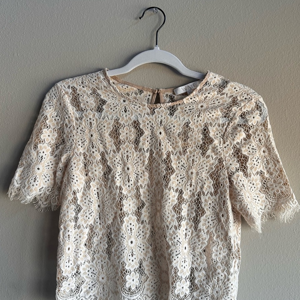 Wayf Cream Lace Blouse